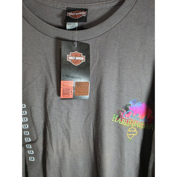 Harley Davidson Orlando Florida Graphic T Shirt Men's 5XL Gray Parrot Motorcycle - Picture 2 of 5